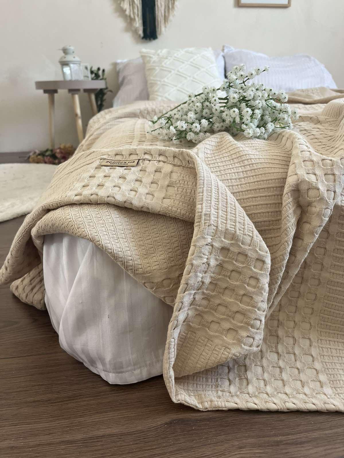 Покрывало вафельное Марокко 160х210 см Бежевый (18094108)