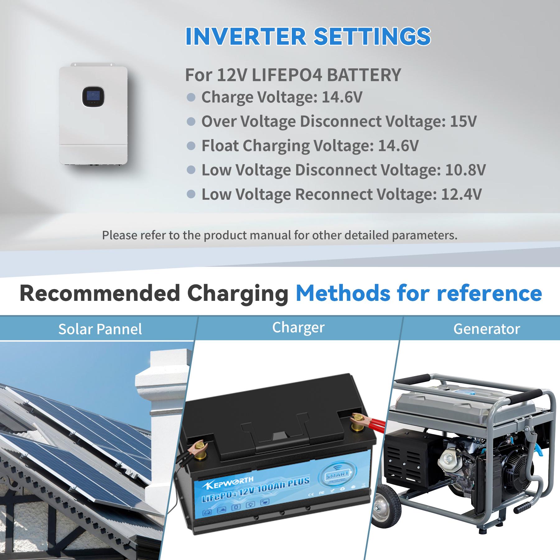 Аккумулятор Kepworth LiFePO4 12V 100Ah 1280W Smart Bluetooth с зарядным устройством BMS (K12100999) - фото 7 Аккумулятор Kepworth LiFePO4 12V 100Ah 1280W Smart Bluetooth с зарядным устройством BMS (K12100999) - фото 7