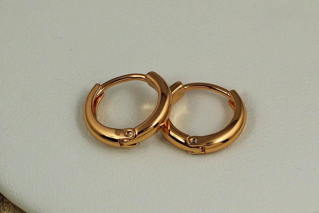 Серьги Xuping Jewelry гладкие кольца с круглыми краями 1,3 см Золотистый (2496439004)