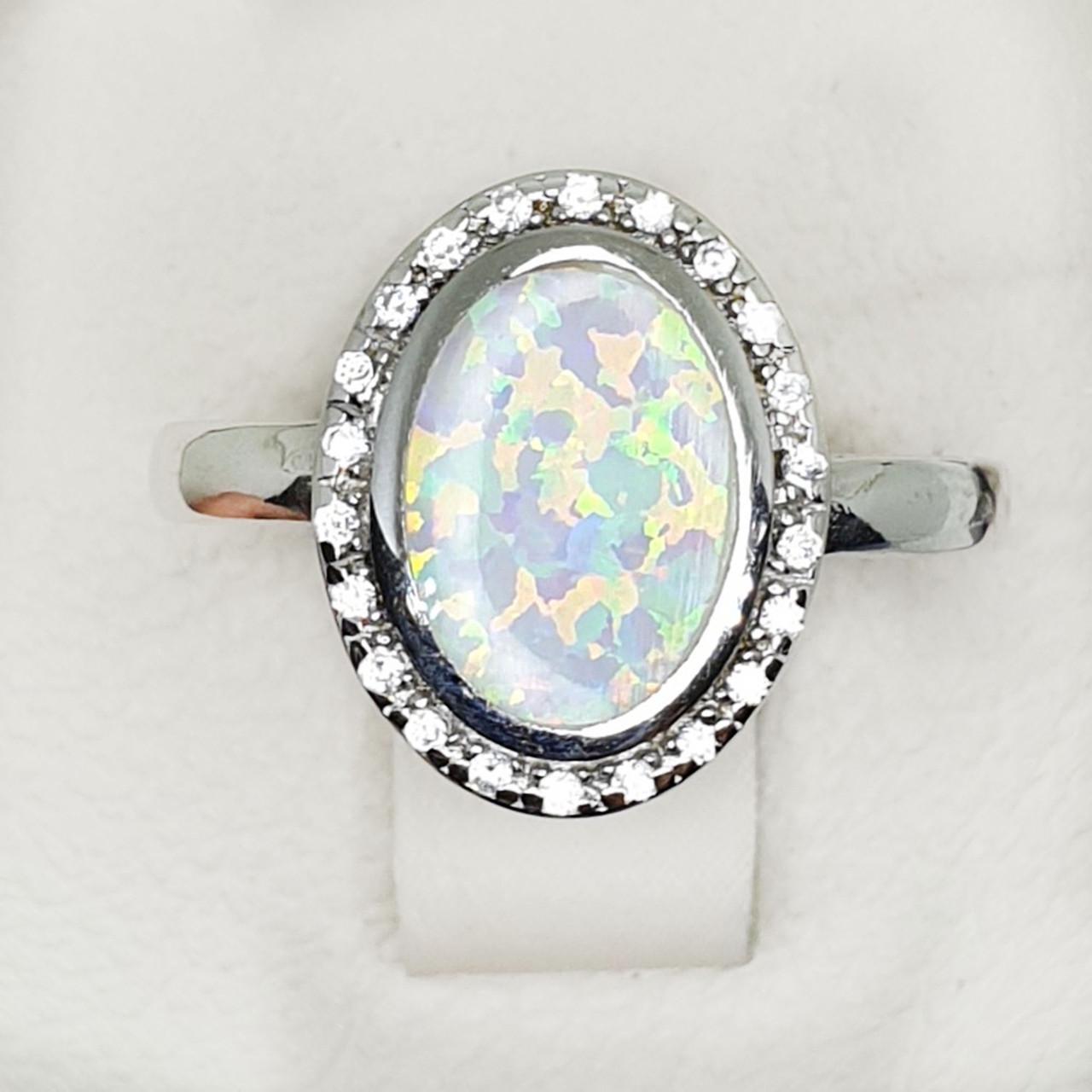 Кольцо серебряное с опалом р. 18,5 2,58 г (1415578469)