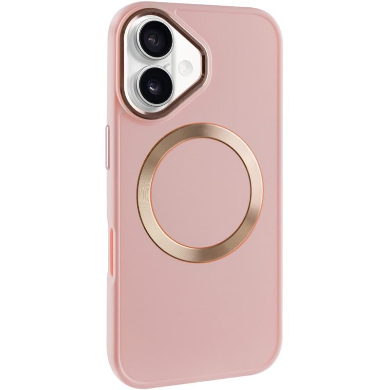 Противоударный TPU чехол Bonbon Metal Style with MagSafe для Apple iPhone 16 Plus (6.7") Розовый / Light Pink