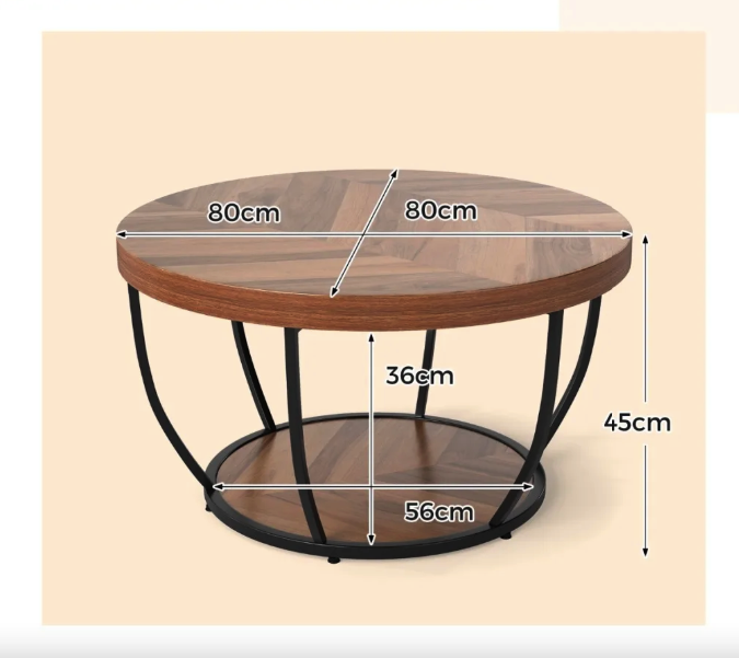 Журнальный столик Costway Leo с металлическим основанием Loft (4753) - фото 5 Журнальный столик Costway Leo с металлическим основанием Loft (4753) - фото 5