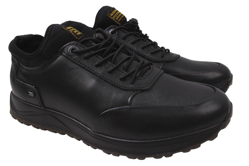 Туфли спорт мужские Konors из кожи на низком ходу р. 44 Черный (475-20DTC)