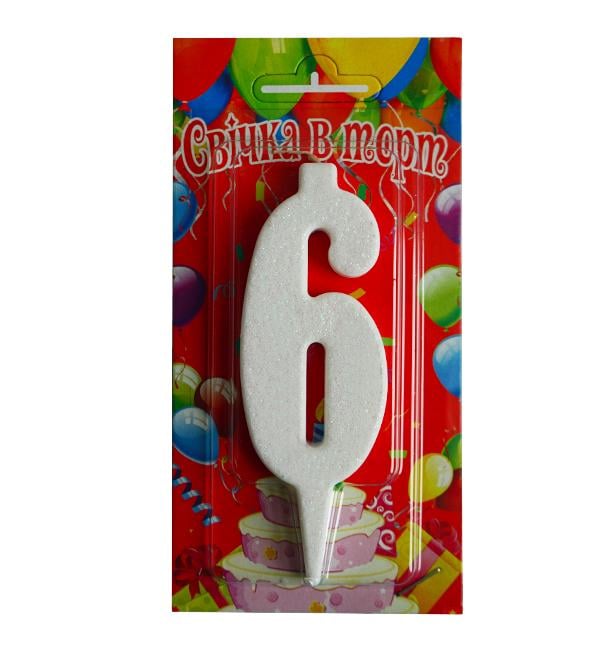 Свечи цифры в торт 6 White