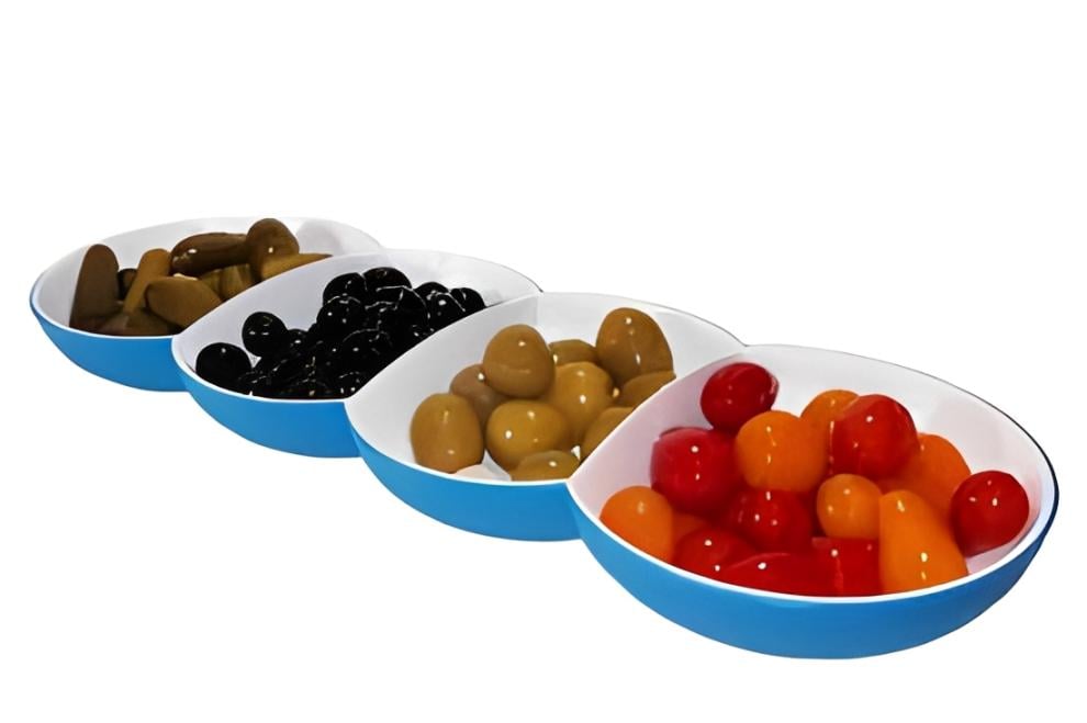 Менажница фигурная Tupperware Аллегро без крышки 4 секции 260/290 мл Голубой (35357780)