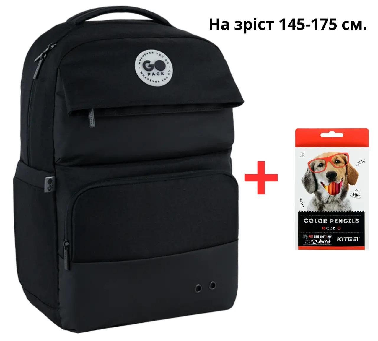 Шкільний рюкзак GoPack Education Teens GO26-187L + карандаши Kite 18 цв. (996078)