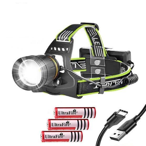 Фонарь налобный A12-3-P90 Type-C с функцией PowerBank Li-Ion 3x18650 (1062741882) - фото 5