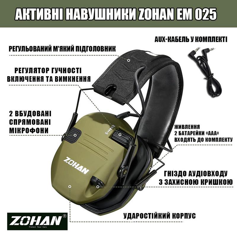 Наушники активные Zohan EM025 Green (ZOHAN-EM025G) - фото 3