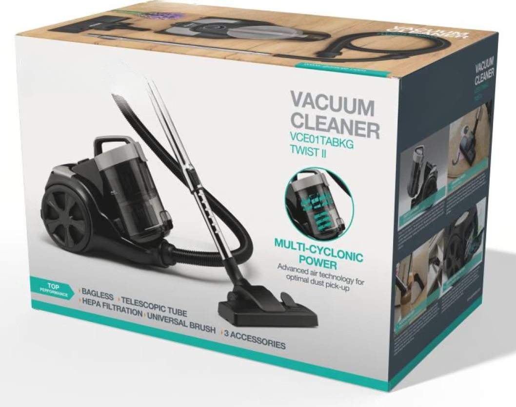 Пылесос сетевой контейнерный с HEPA фильтром для сухой уборки с телескопической трубой 3,3 л 850 Вт Черный (VCE01TABKG) - фото 18