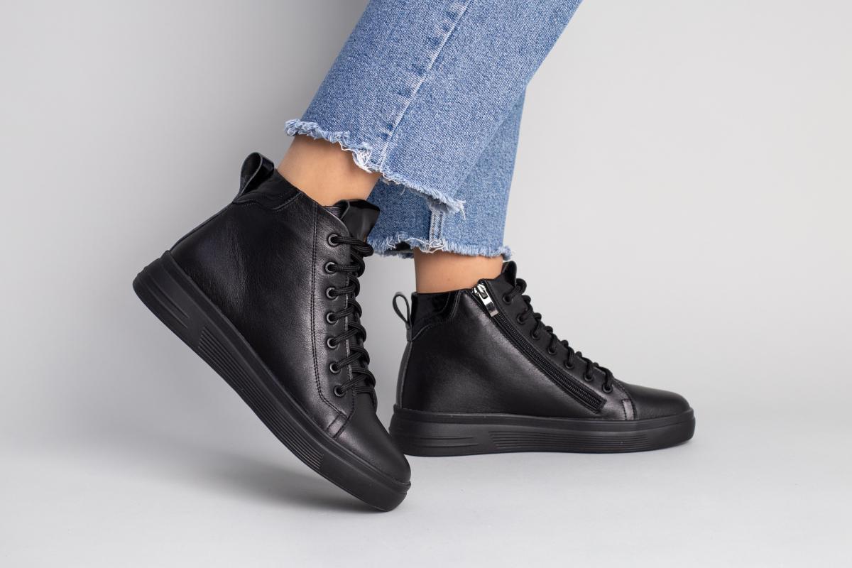 Ботинки кожаные демисезонные р. 39 Черный (6778д/39)