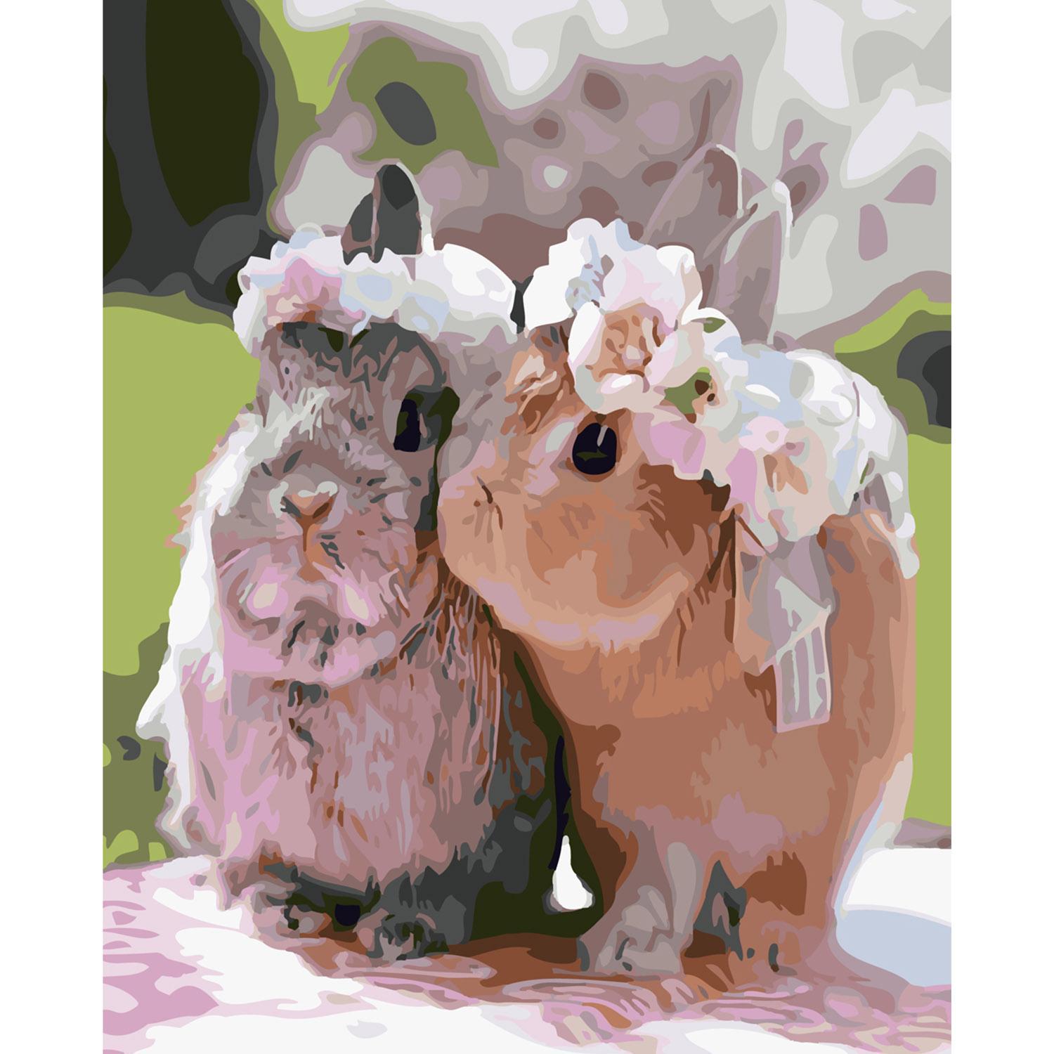 Картина по номерам Strateg Зайки 40х50 см (SY6180)