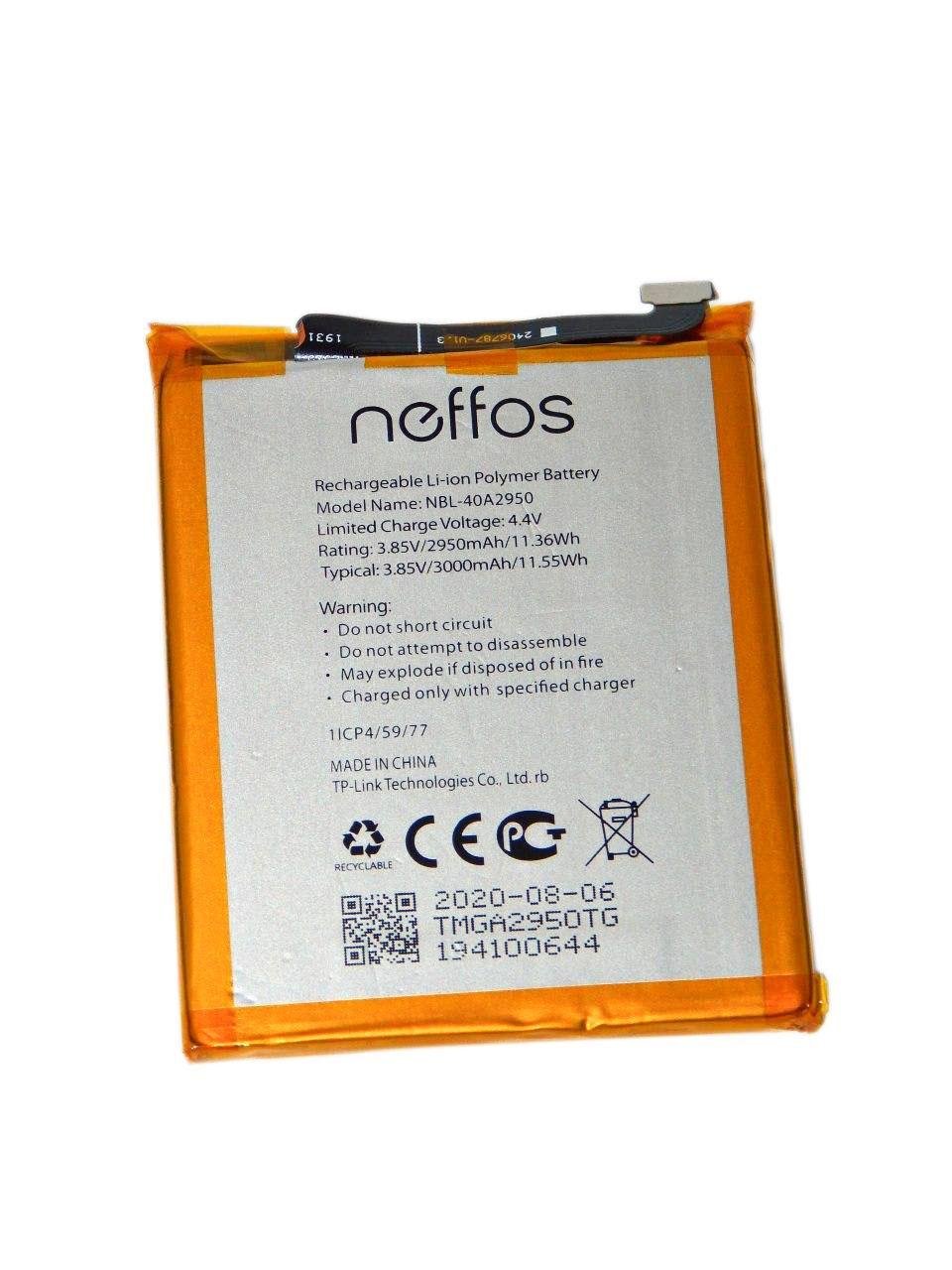 Акумулятор для TP-Link Neffos NBL-40A2950 TP7061 Neffos C9S/TP7062 Neffos C9 Max 2950 mAh 3,85V (000002612)