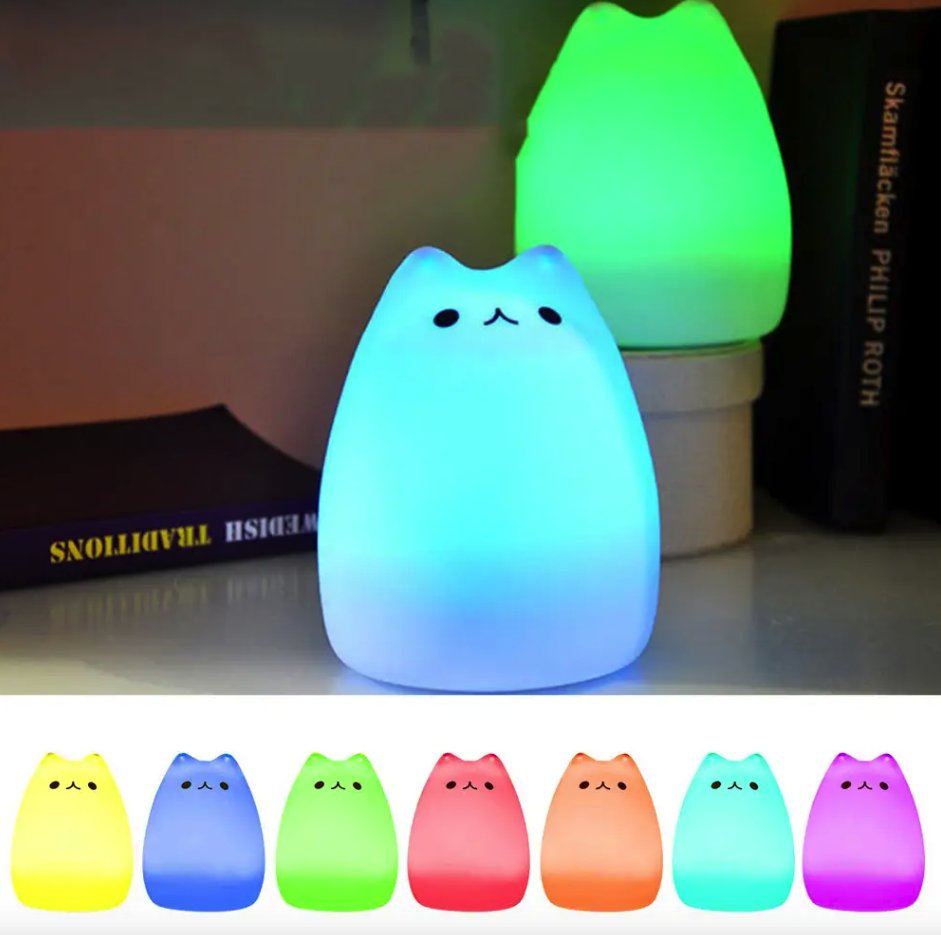 Ночник силиконовый детский Котик 7 режимов - фото 10