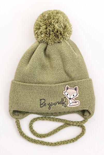 Шапка детская для мальчиков Лисенок D896 хлопок 38-42 см Хаки