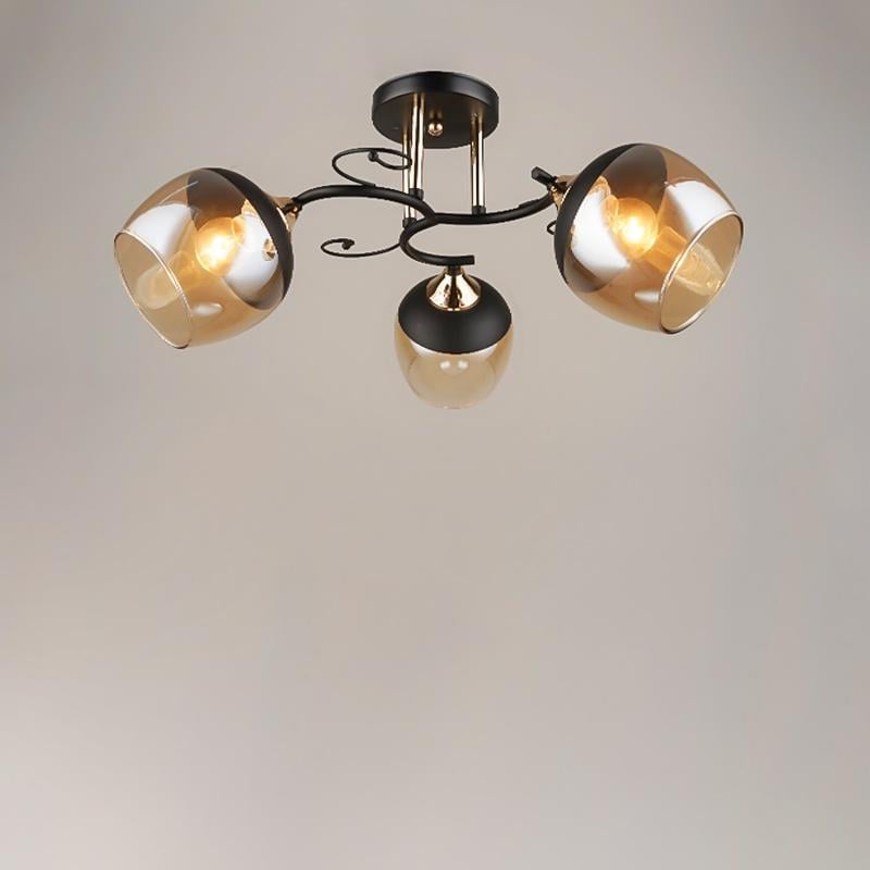 Люстра потолочная Light House SRS-16345/3 на три лампы Черный/Золото