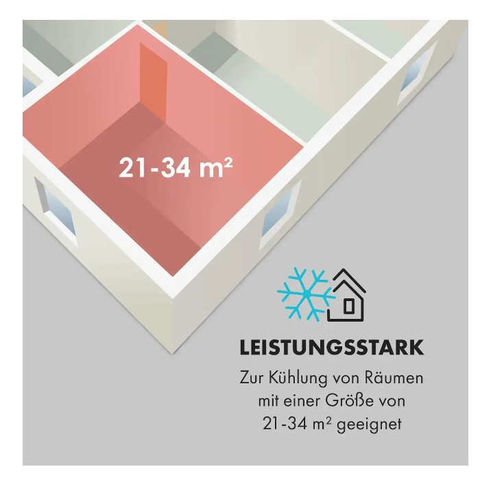 Кондиционер мобильный KLARSTEIN Pure Blizzard 3 2G 7000 BTU/2,1 кВт (10028187) - фото 3