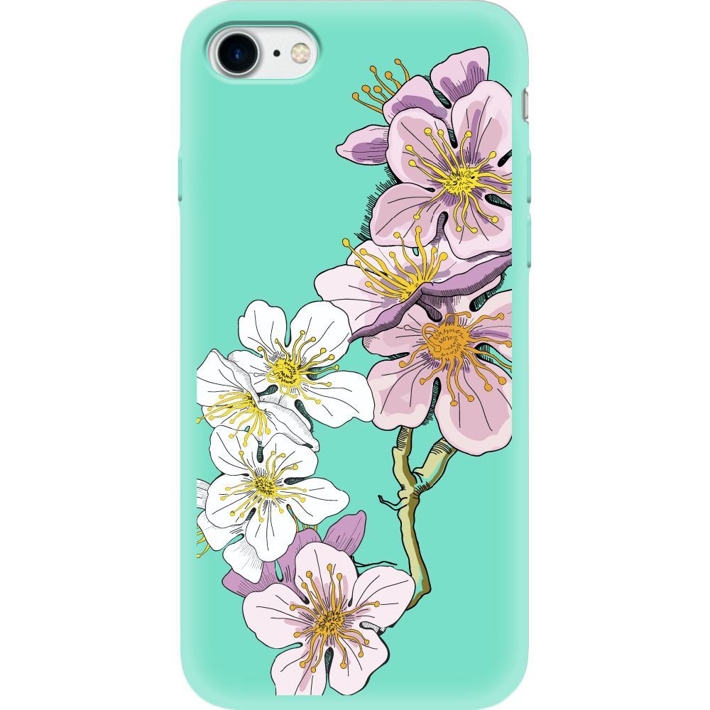 Чехол BoxFace Apple iPhone 7/8 SE  2020 Cherry Blossom Мятный силикон (26205-cc4-35447)