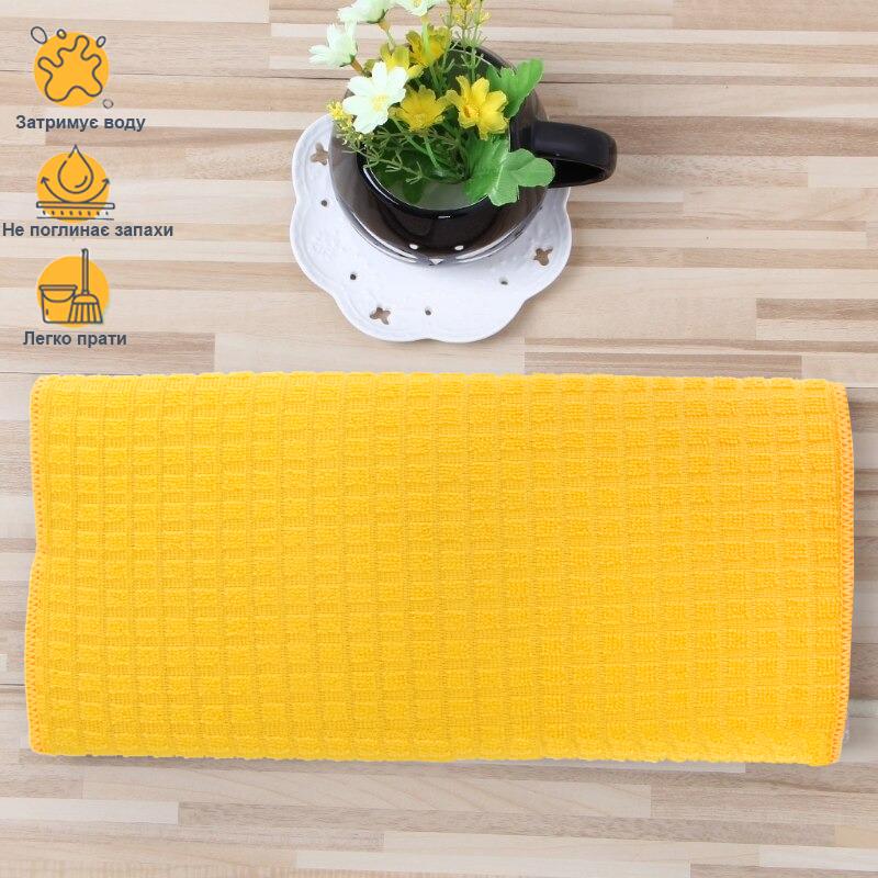 Килимок для сушіння посуду Dish drying mat із мікрофібри 38х50 см Жовтий (1001890-Yellow) - фото 2