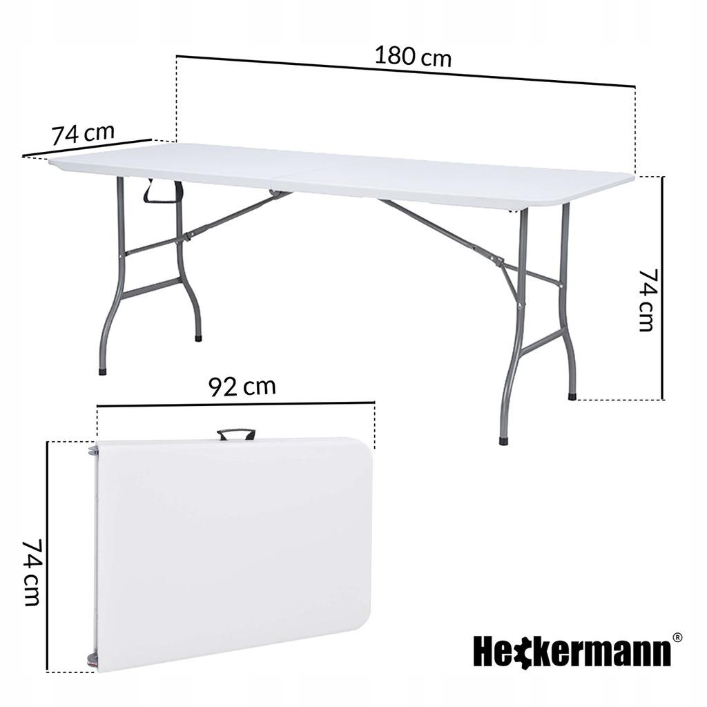 Стіл складаний переносний Heckermann 180х74х74 см White (XJM-Z180) - фото 2