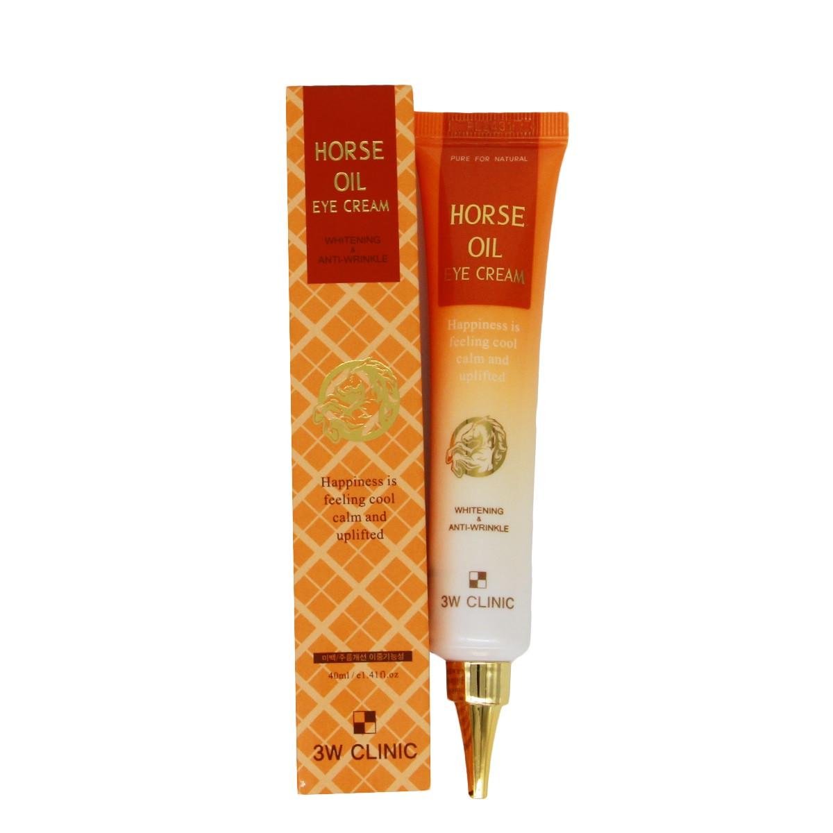 Крем для шкіри навколо очей 3W Clinic Horse Oil Eye Cream Whitening Anti-Wrinkle з кінським жиром 40 мл (1495617191)