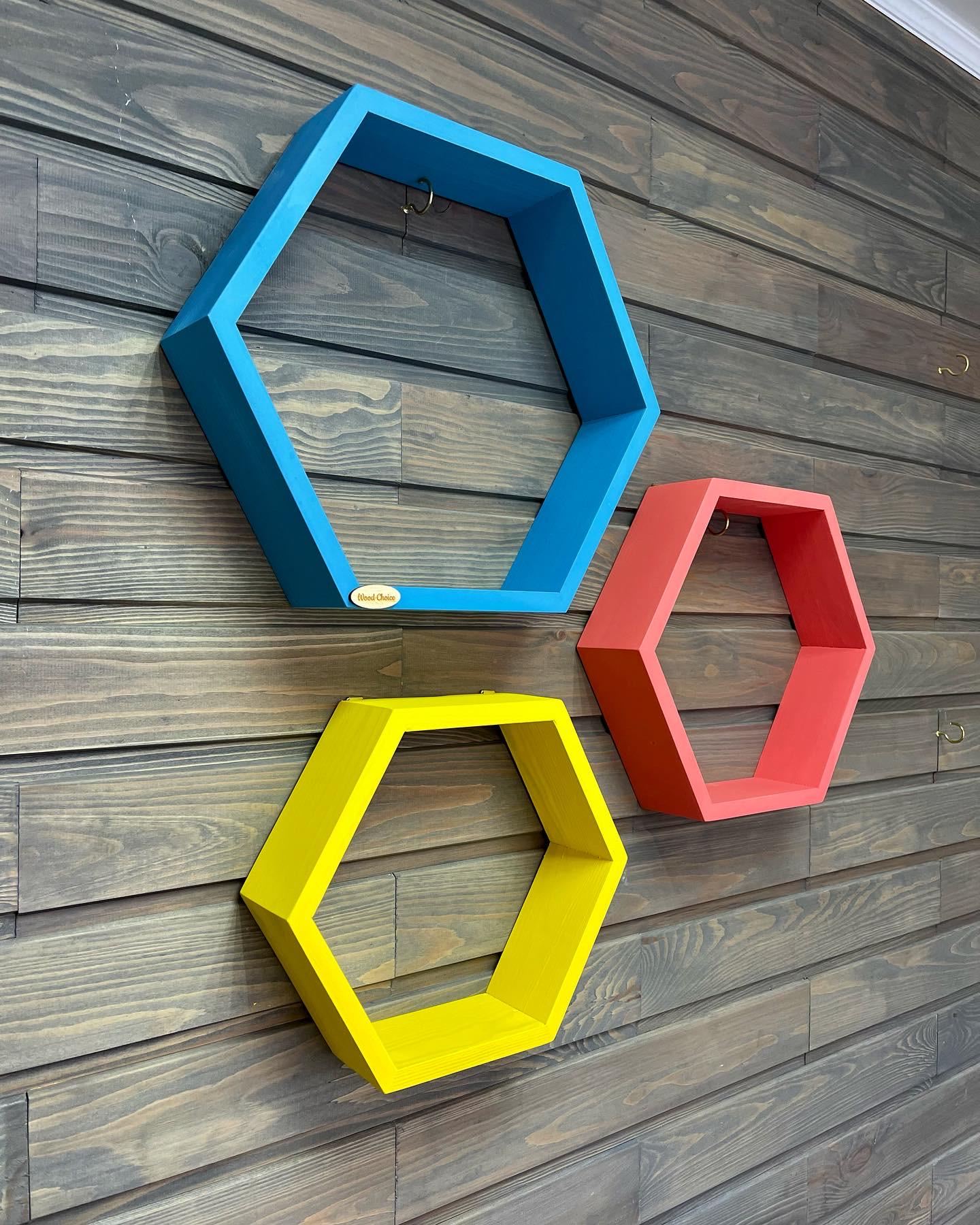 Полки соты деревянные 3 шт. Разноцветный (193) - фото 2 Полки соты деревянные 3 шт. Разноцветный (193) - фото 2