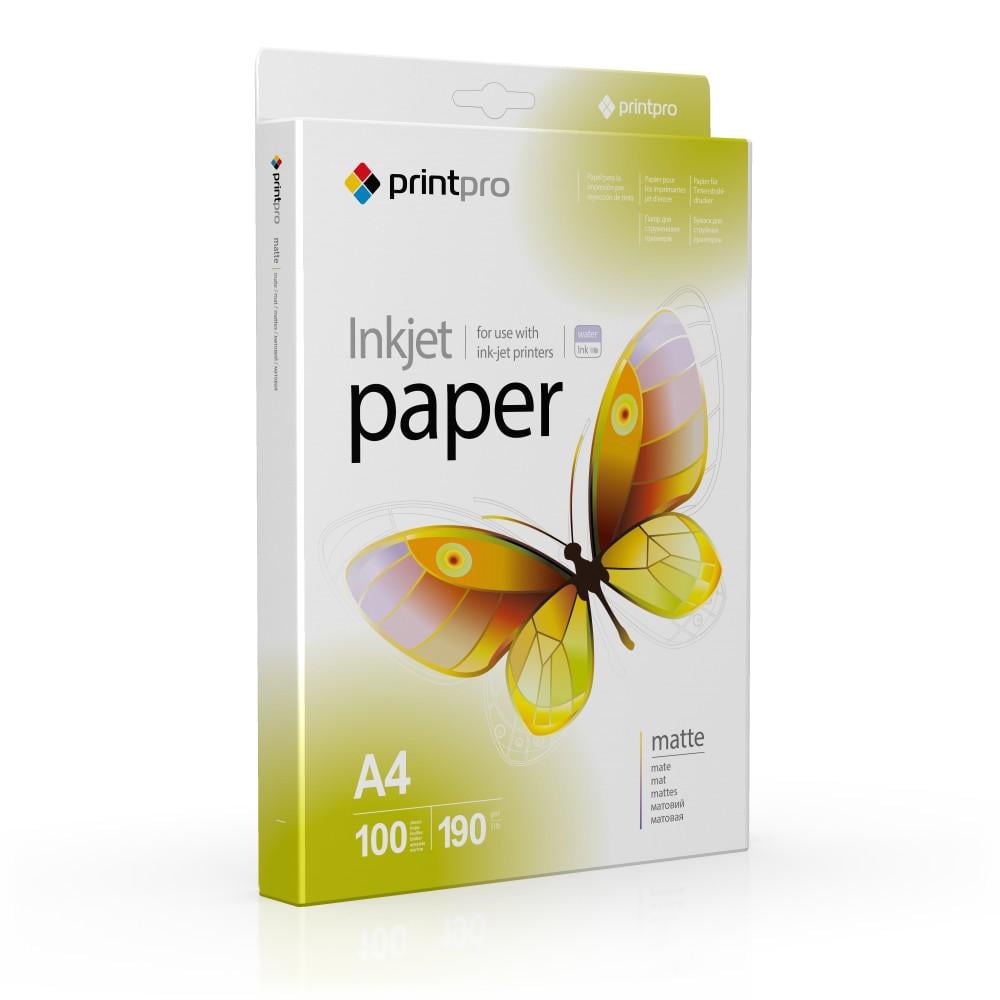 Фотопапір матовий PrintPro 190 г/м² А4 100 аркушів (PME190100A4)