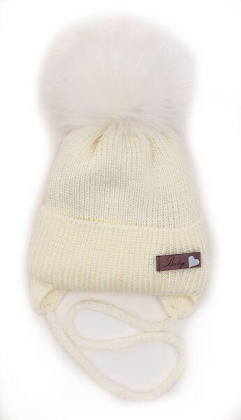 Шапка детская для девочек Бейби D830 хлопок 42-46 см Молочный