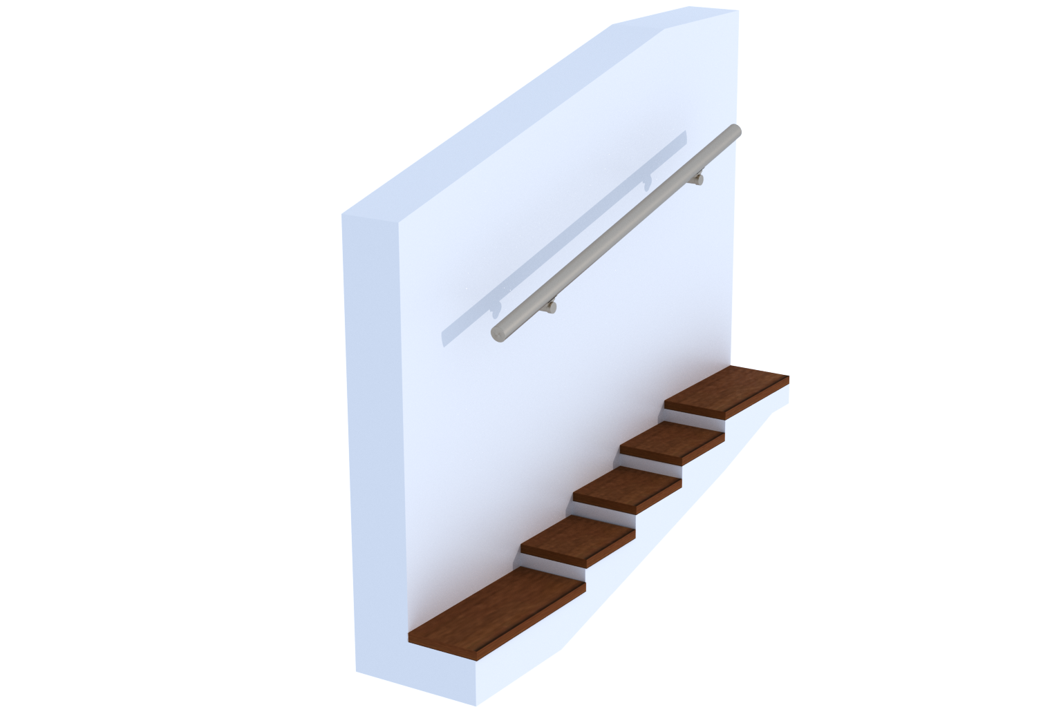 Комплект пристінних поручнів алюмінієвих з розбірними тримачами поручня до стіни L 1 м (27734291)