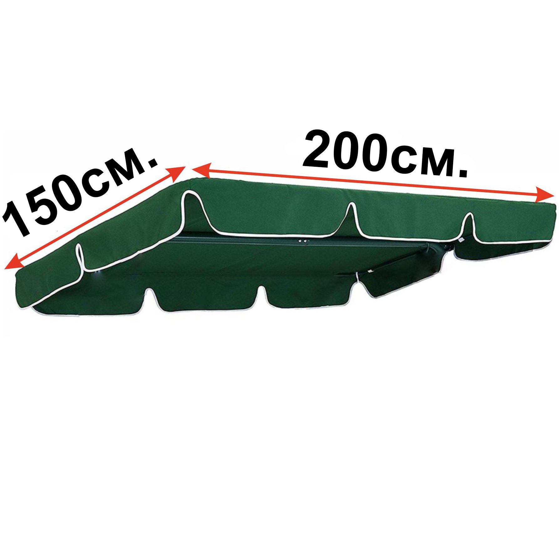 Тент-крыша на садовую качель 150х200 см Хаки (1854446) - фото 2