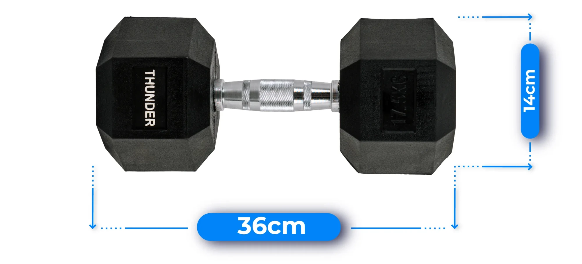 Гантель шестигранный Thunder 17,5 кг (432556) - фото 4