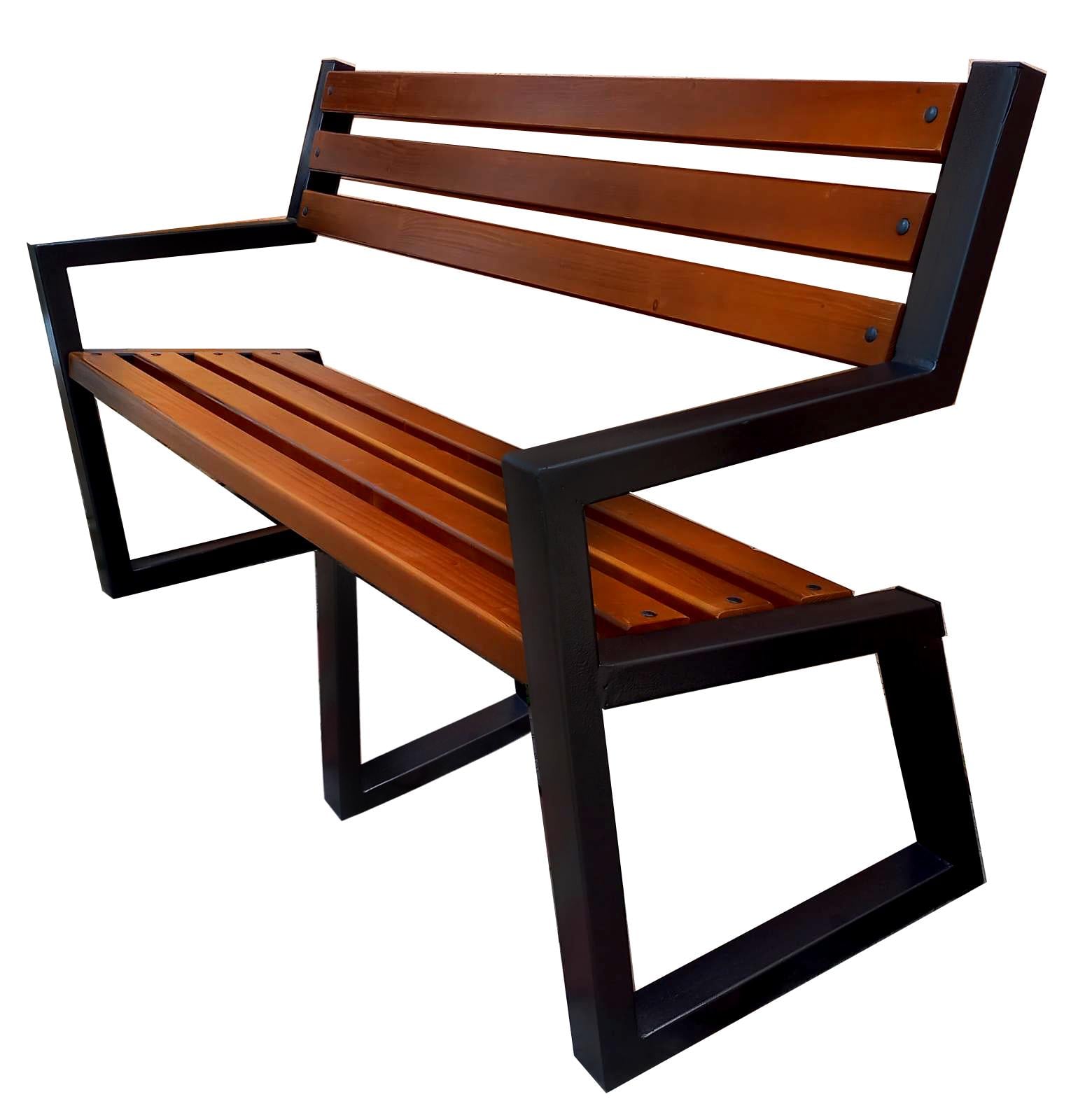 Скамейка садовая Tobi Sho Улитка в стиле лофт с подлокотниками усиленная 2 м Макасар