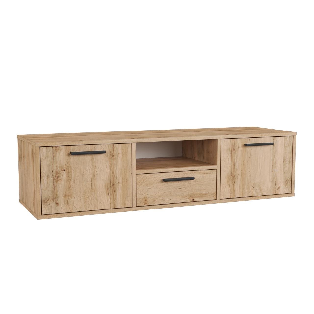 Тумба под телевизор Sanro с ящиком и 2 дверками 1285х320х400 мм Дуб аппалачи (Seul) - фото 1