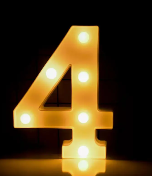 Цифра об'ємна 4 Led декоративна маленька 21x15 см Білий (1899/4) - фото 2 Цифра об'ємна 4 Led декоративна маленька 21x15 см Білий (1899/4) - фото 2