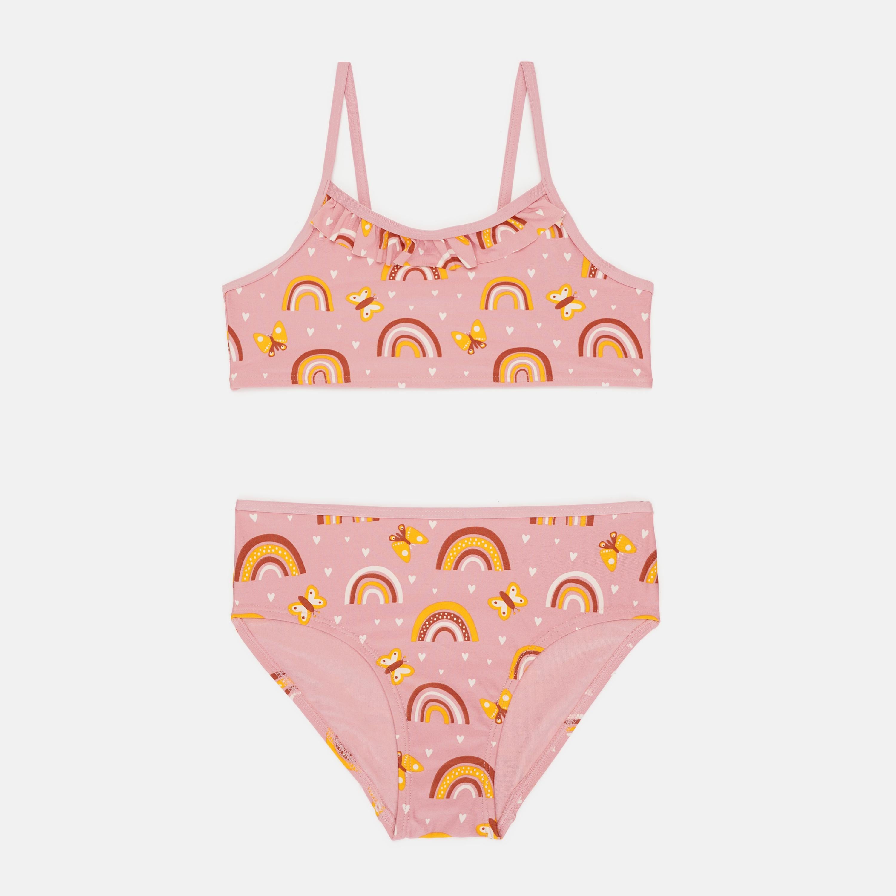 Купальник H&M Метелики 122-128 см Пудровий (А31101024731)