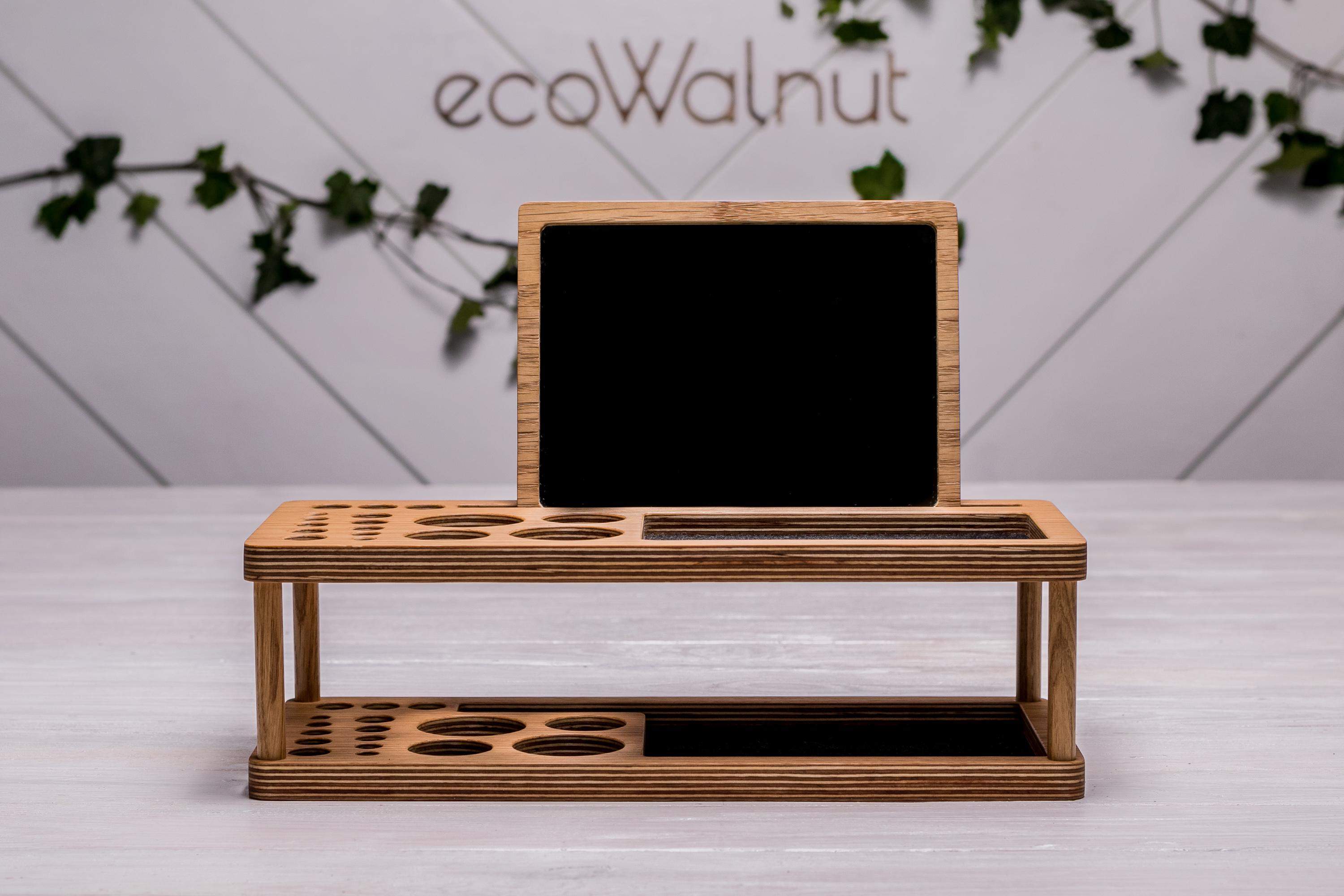 Підставка-косметичка жіноча EcoWalnut Beauty Station з великим дзеркалом (AW-6.2) - фото 6