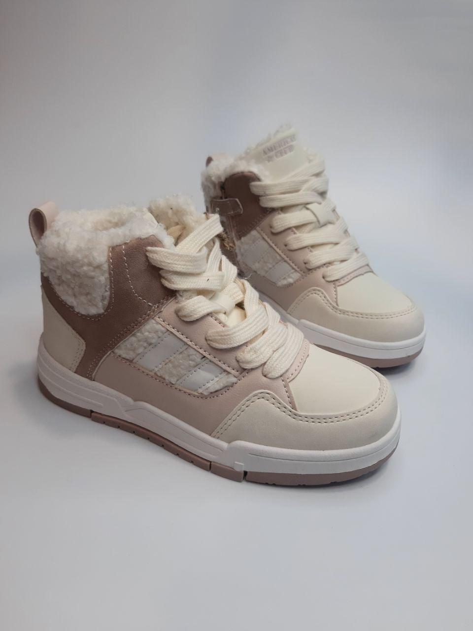 Кроссовки демисезонные для девочки American Club р. 34 22,3 см Бежевый (198 beige)