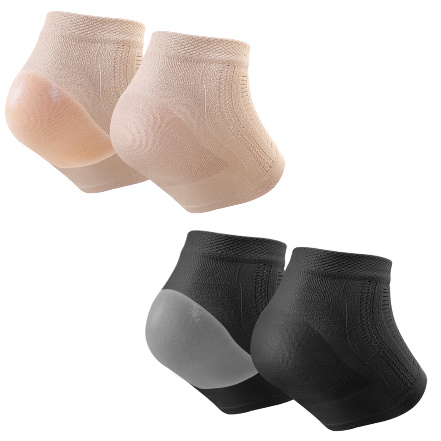 Носки мягкие эластичные силиконовые увлажняющие от трещин 2 пары Черный/Бежевый (9215) Носки мягкие эластичные силиконовые увлажняющие от трещин 2 пары Черный/Бежевый (9215)