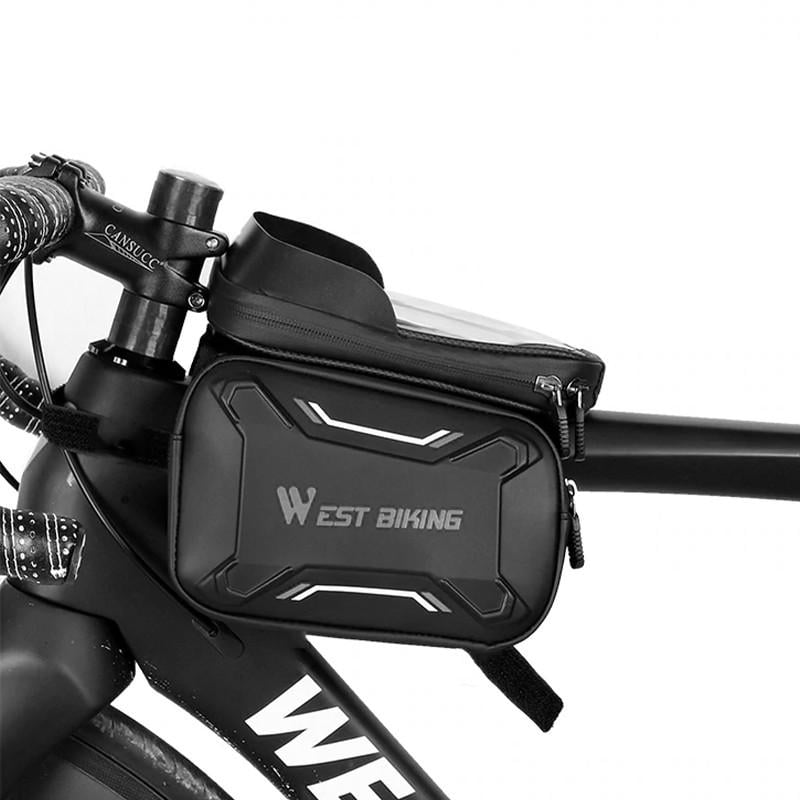 Сумка велосипедная на раму West Biking Smart 0707213 для смартфонов Black/Gray (2169053877) - фото 9