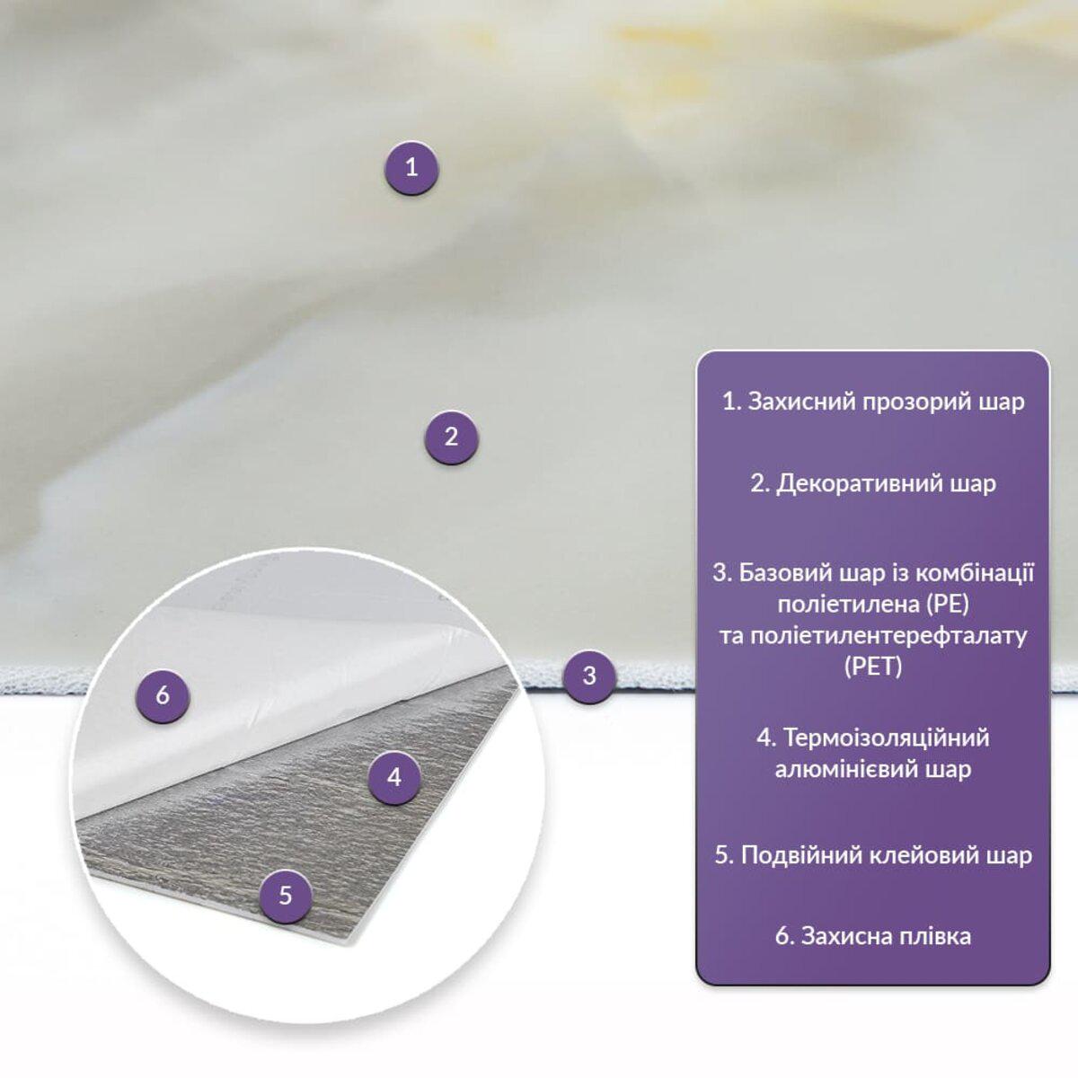 Плитка самоклеящаяся стеновая PET в рулоне 600х300х2 мм D/SW-00002430 (991944360) - фото 2