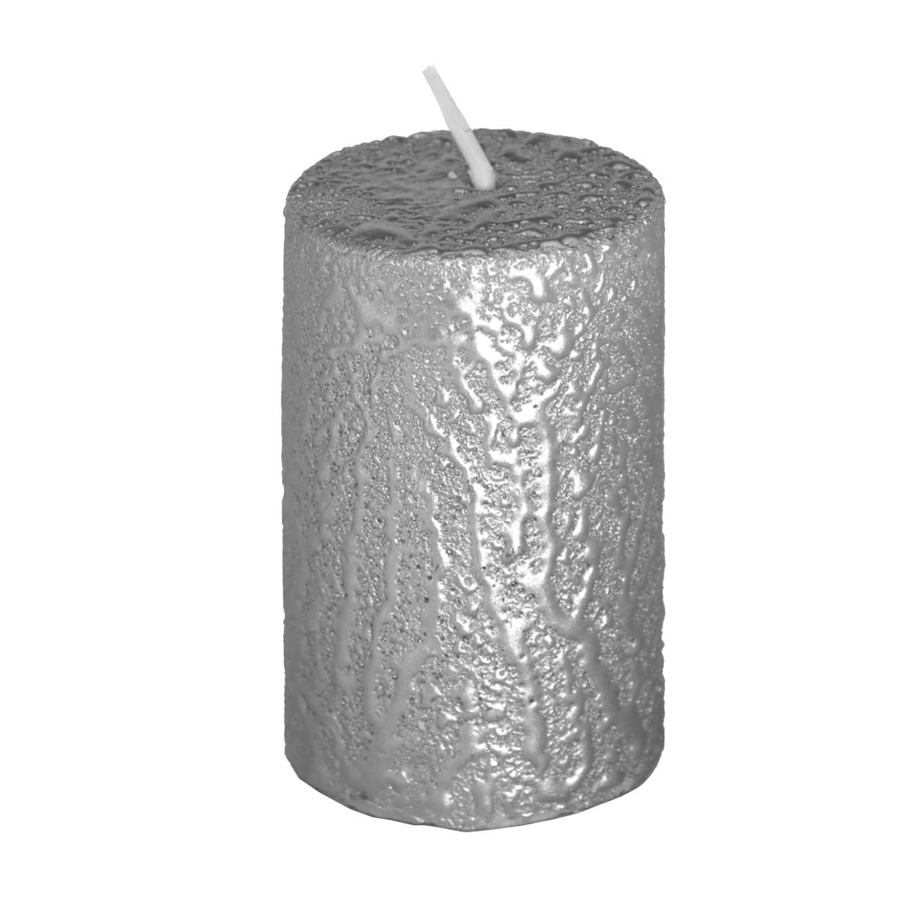 Свеча декоративная пеньковая овальная 7 см Серебристый (7G-F-6886e)