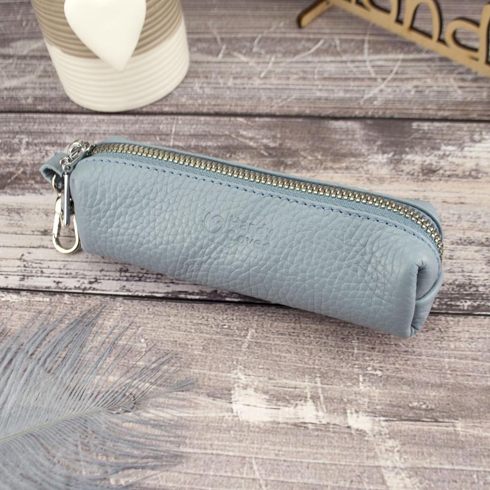 Ключница кожаная женская HC-109 на молнии Голубой - фото 9