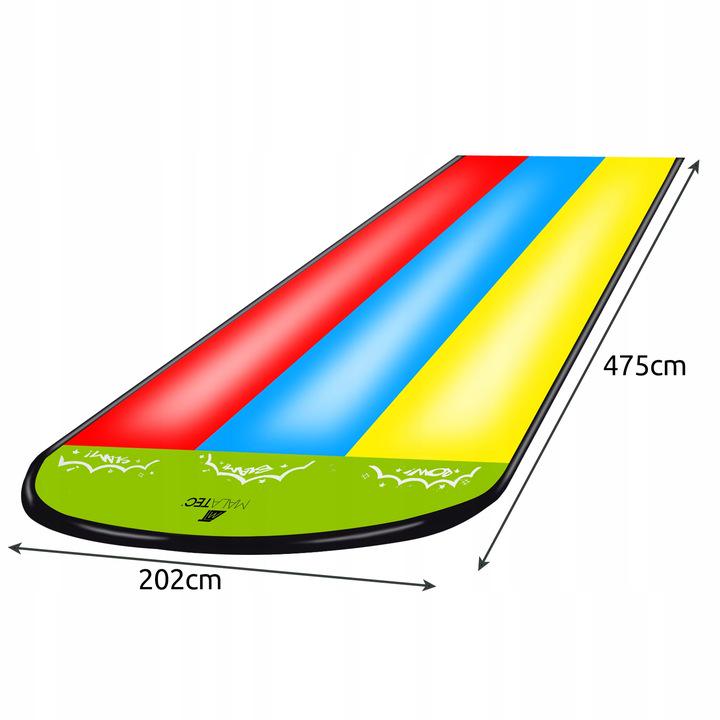 Горка с фонтаном водная MALATEC с 3 раздвижными матрасами/досками трехполосная (23944) - фото 7
