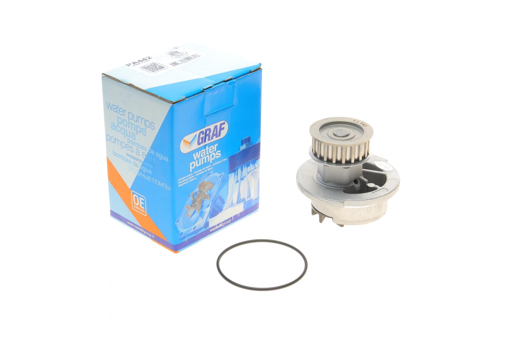 Помпа води Graf Opel Astra F/G/Combo/Corsa A/B/Kadett D/E/Vectra 1.4/1.6/i/Si 79-04 19z B/B 8 лоп PA442 (25589673)