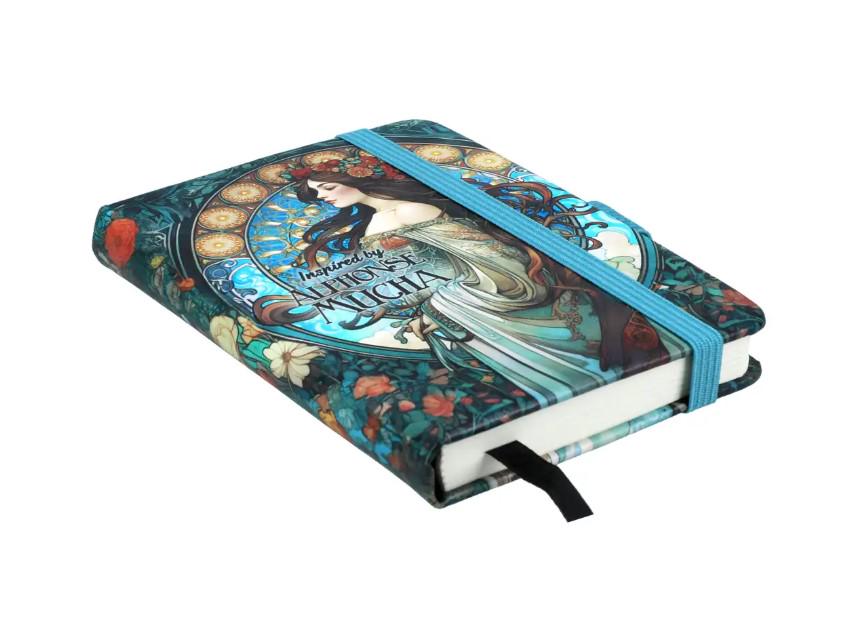 Блокнот Carmani вдохновлен картинами А. Мухи с ручкой 7,4х10,5 см (021-5092)