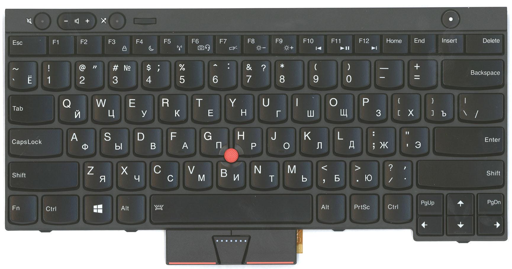 Клавіатура для ноутбука Lenovo ThinkPad T430/T430I/X230/T530/L430/L530 з підсвічуванням Light Point Stick Black Frame Black Клавіатура для ноутбука Lenovo ThinkPad T430/T430I/X230/T530/L430/L530 з підсвічуванням Light Point Stick Black Frame Black
