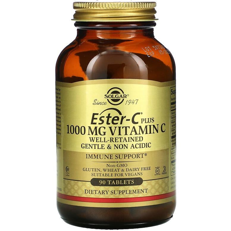 Витамин С SOLGAR Ester-C Plus Vitamin C в виде аскорбат кальция 1000 мг 90 таблеток (1064579963)