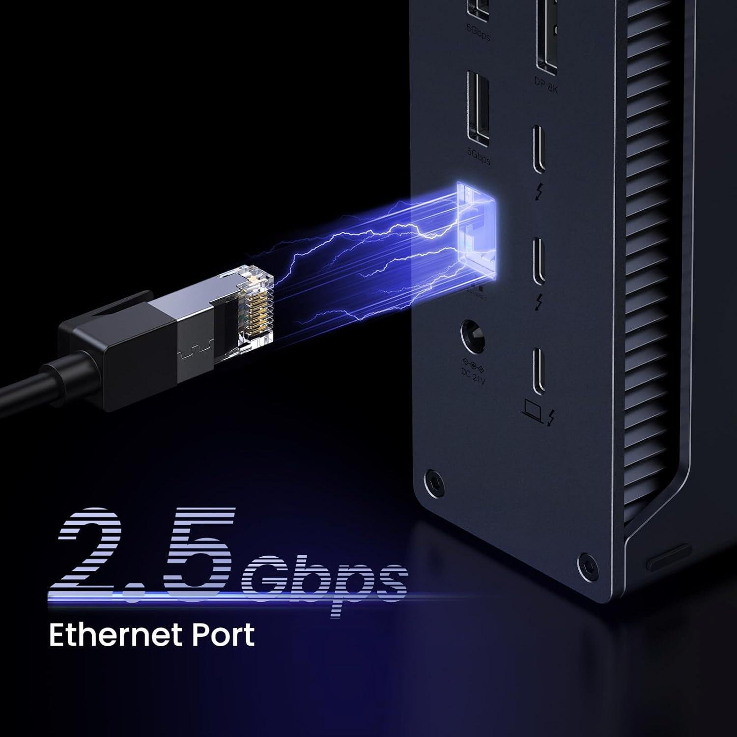 Концентратор UGREEN U710 Revodok Max 213 Thunderbolt 4 док-станция 40 Гбит/с с двумя дисплеями 13в1 Grey (25054) - фото 5