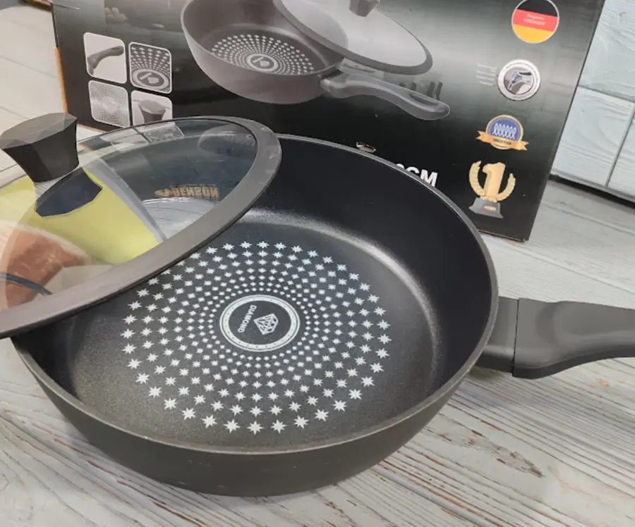 Сковорода глибока з кришкою Benson BN-449 26 см 3,1 л індукційне дно/алмазне антипригарне покриття (ML-05240) - фото 5 Сковорода глибока з кришкою Benson BN-449 26 см 3,1 л індукційне дно/алмазне антипригарне покриття (ML-05240) - фото 5