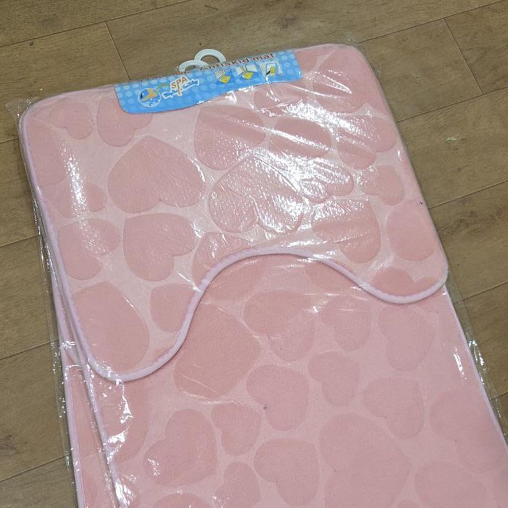 Набір килимків для ванної кімнати 3D Сердечки з гумовим покриттям 2 шт. Рожевий (28766961) - фото 7 Набір килимків для ванної кімнати 3D Сердечки з гумовим покриттям 2 шт. Рожевий (28766961) - фото 7