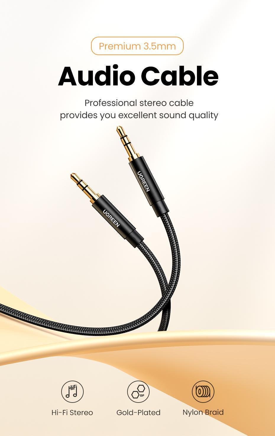 Кабель AUX Ugreen 3.5 мм 2 м Синій (10687) - фото 6